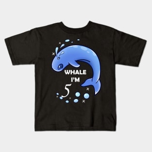 Whale I'm 5 years old Birthday Kids T-Shirt
